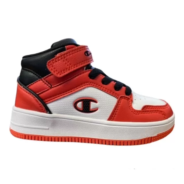 Champion Rebound 2.0 Mid S32262 WW006 WHT white-orange-black boy's sneaker shoe