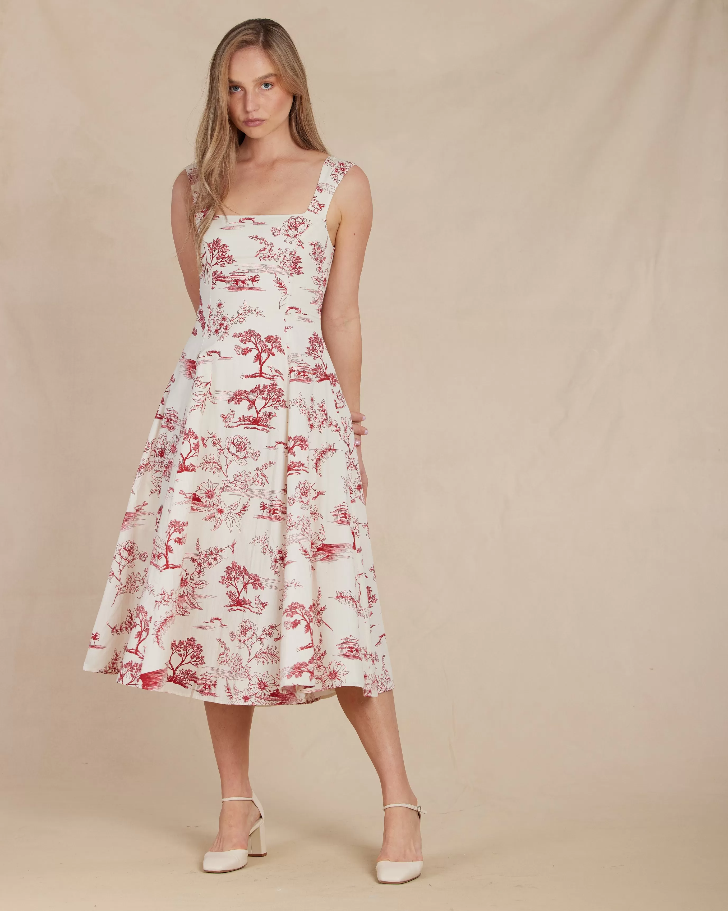 Chianti Toile Sleeveless Dress