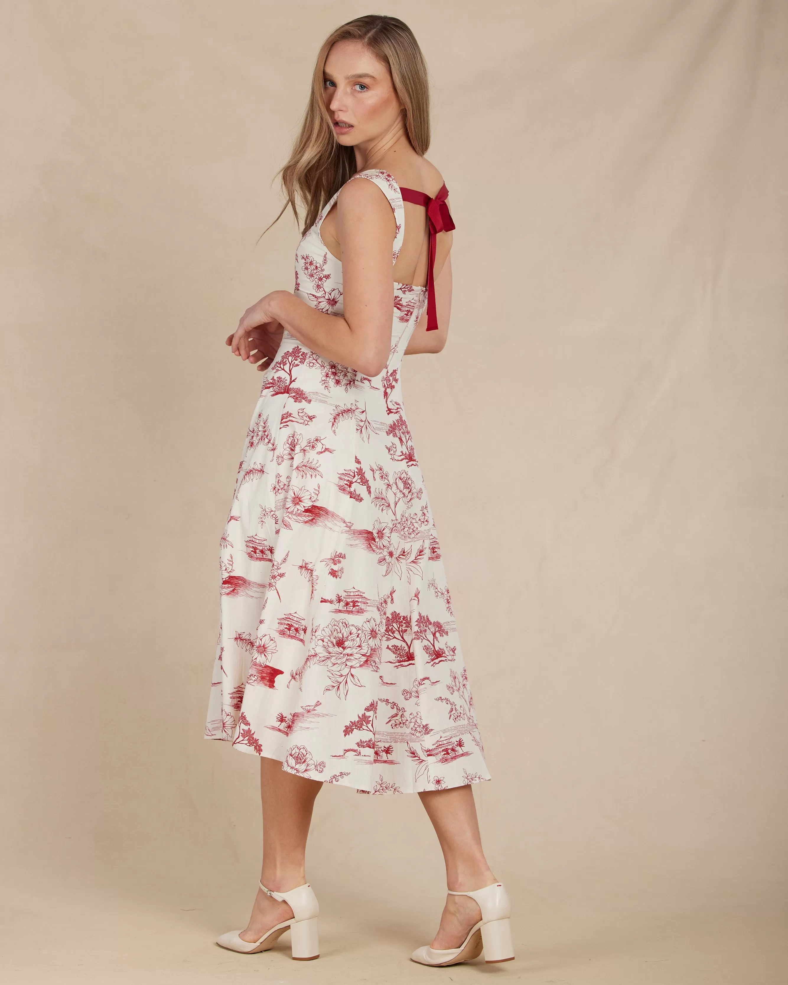 Chianti Toile Sleeveless Dress