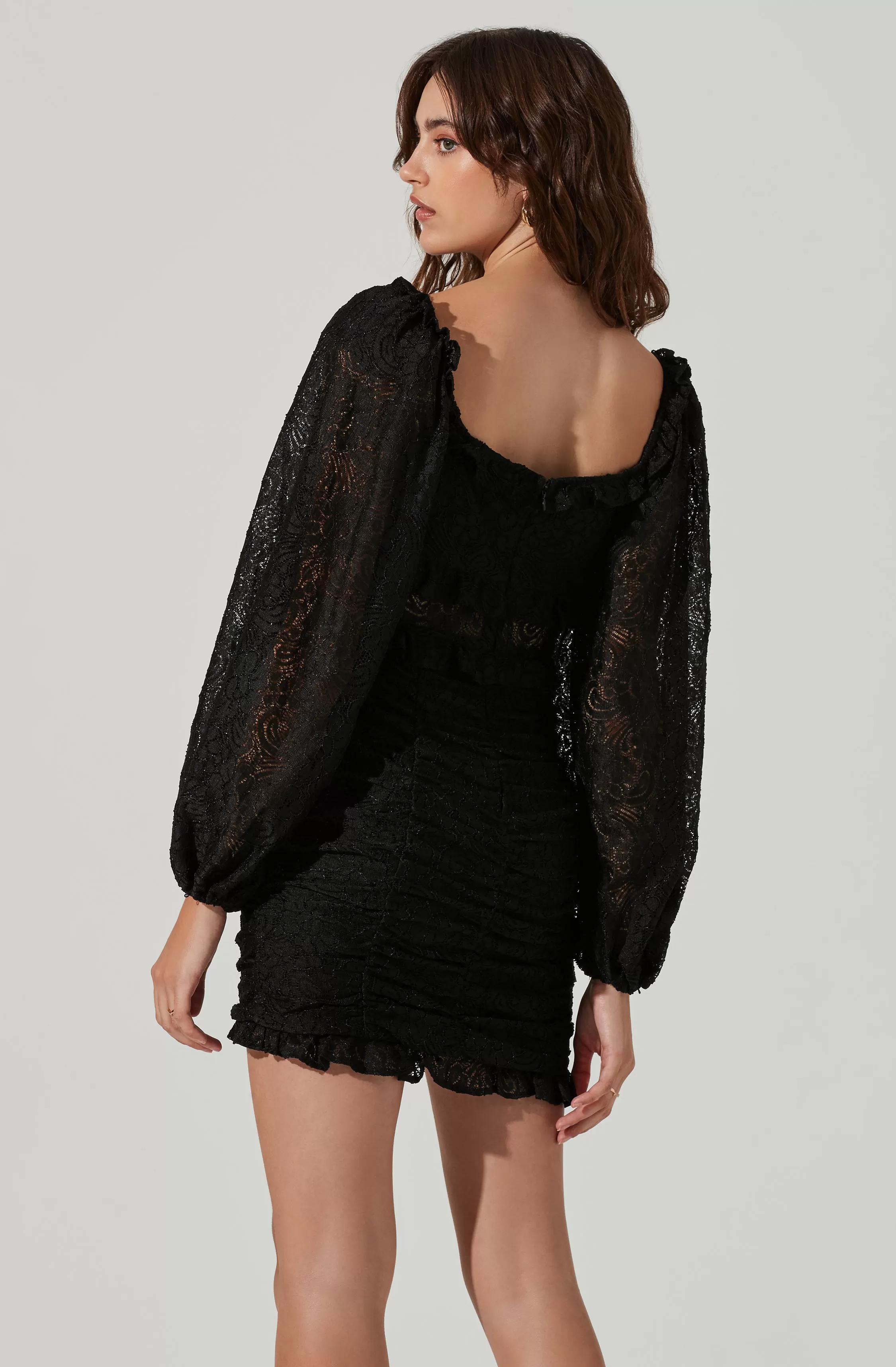 Chrisley Lace Corset Long Sleeve Mini Dress