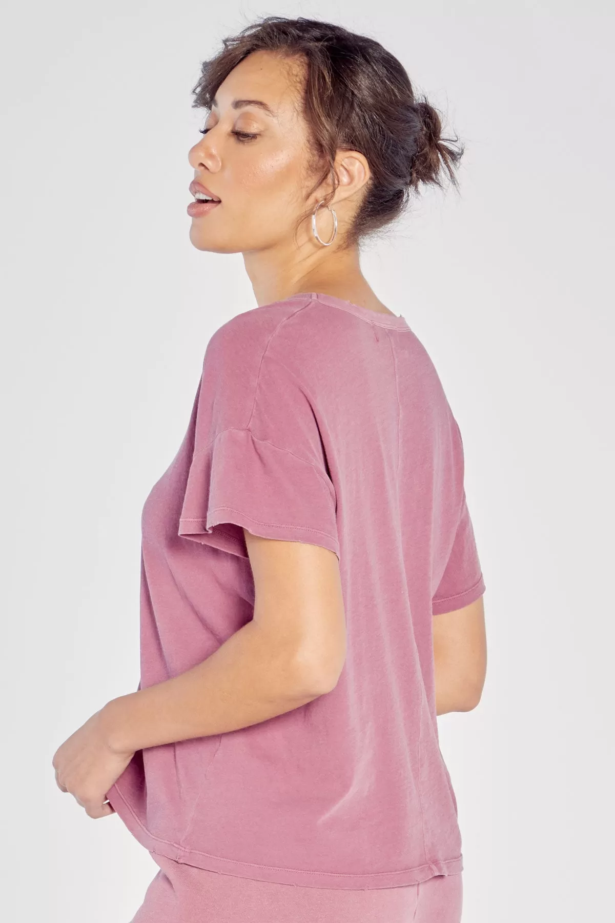 Chrissy V-Neck Tee | Pigment Dry Rose