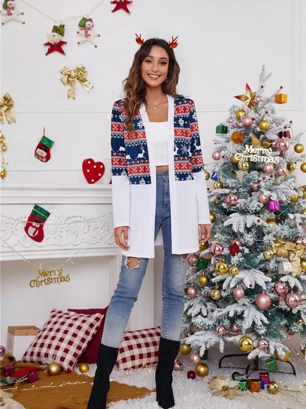 Christmas Print Casual  Women Cardigan Sweater