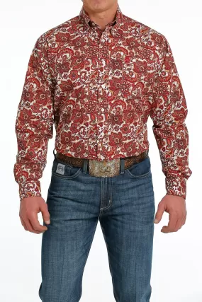 'Cinch' Men's Paisley Print Classic Fit Button Down - White