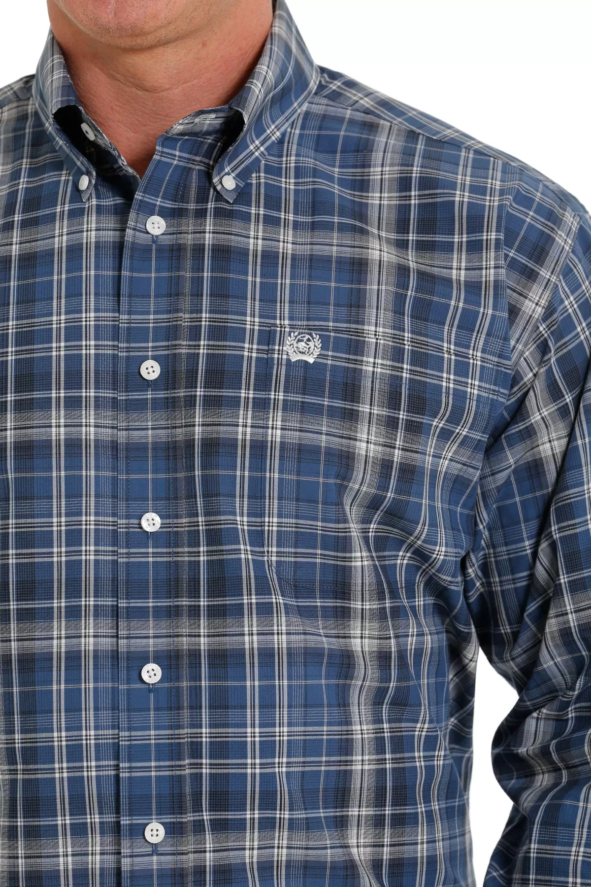 'Cinch' Men's Plaid Classic Fit Button Down - Navy