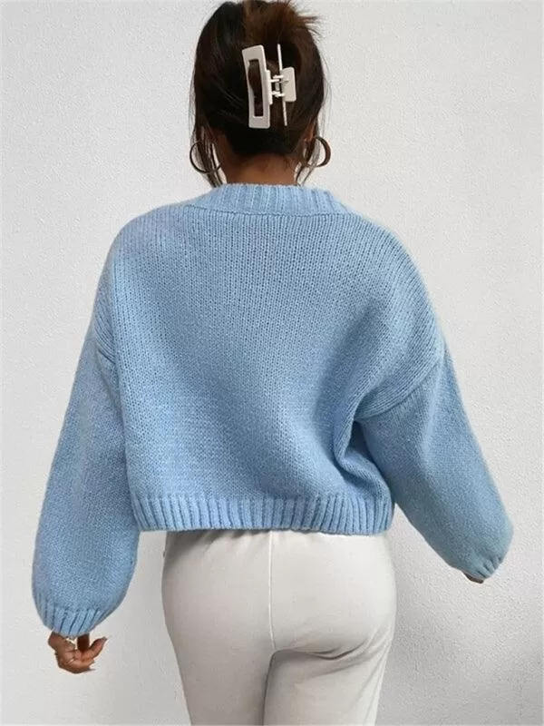 Cloud Crop Women Cardigan Sweater