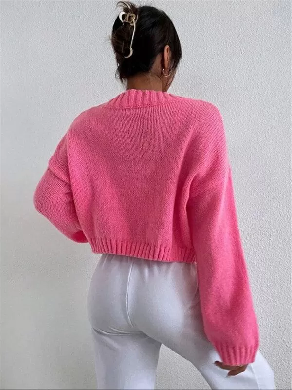 Cloud Crop Women Cardigan Sweater