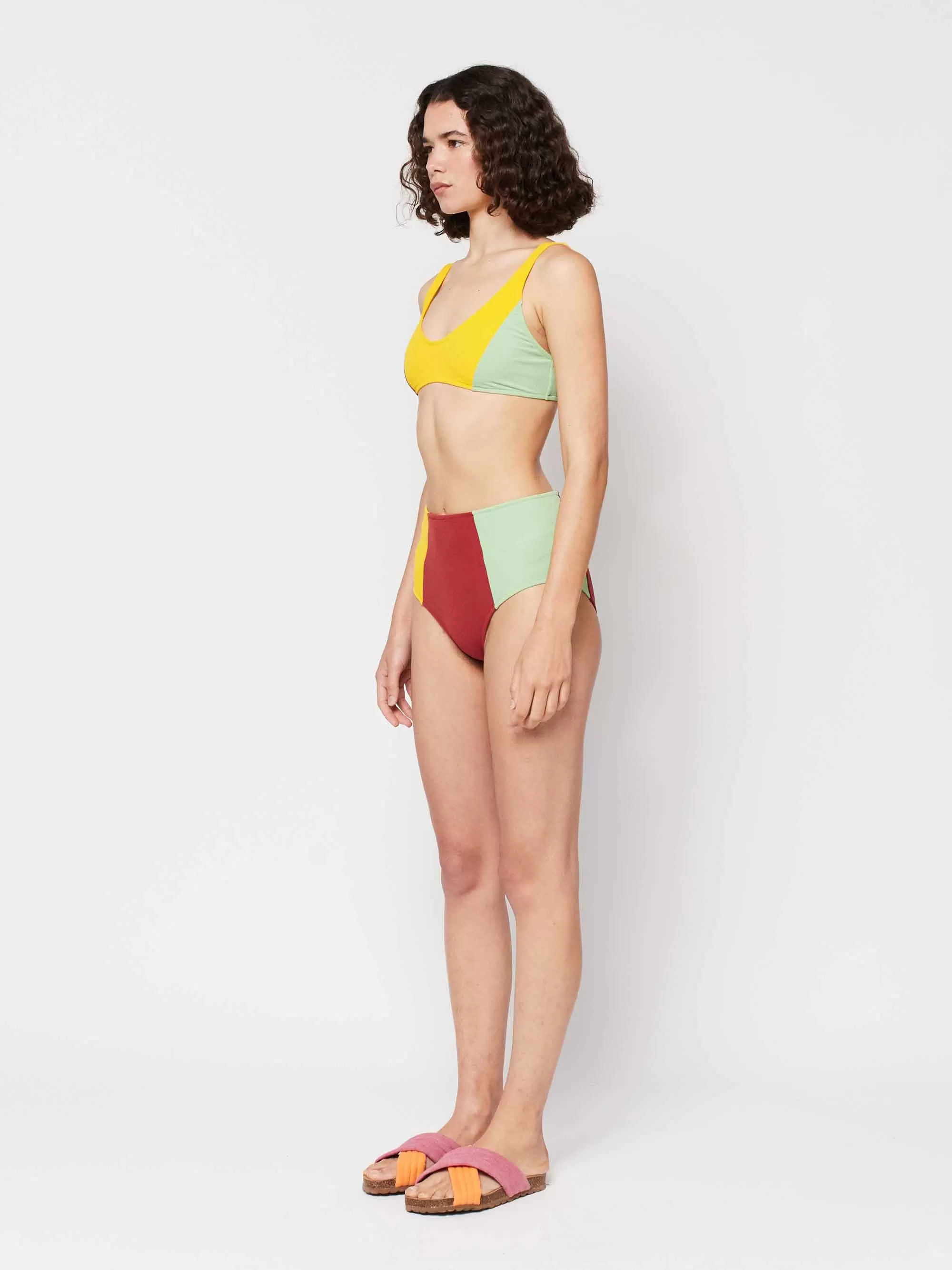 Colour Block Terry Bikini Bottom