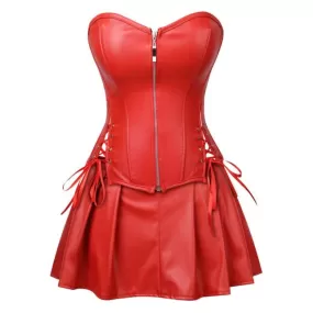 Corset Dress Drag Morticia (Red)