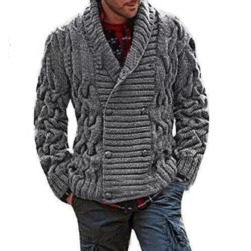 Crocheted Double-Breast Cardigan For Men