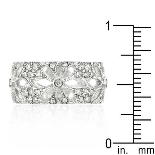 Crystal Floral Filigree Band