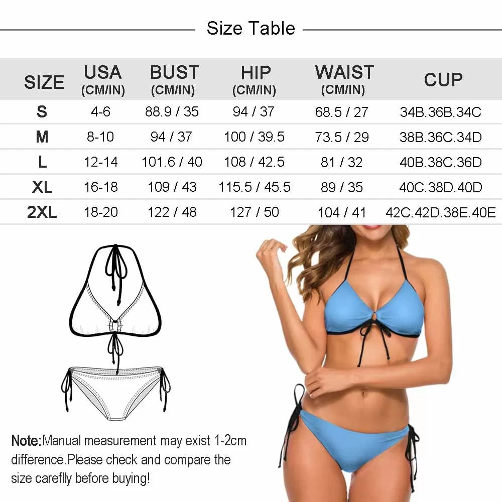 Custom Face Sexy Bikini Personalized Swimwear Women's Two-Piece Bikini Swimwear Summer Beach Pool Set