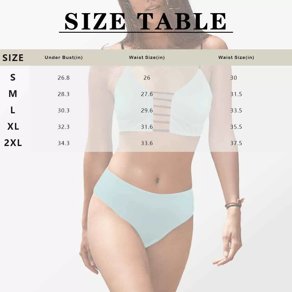 Custom Seamless Face Tie Cutout Bikini Set Personalized Low Waisted Bikini Swimsuit Beach Outfits