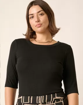 David Ribbed Top in Black