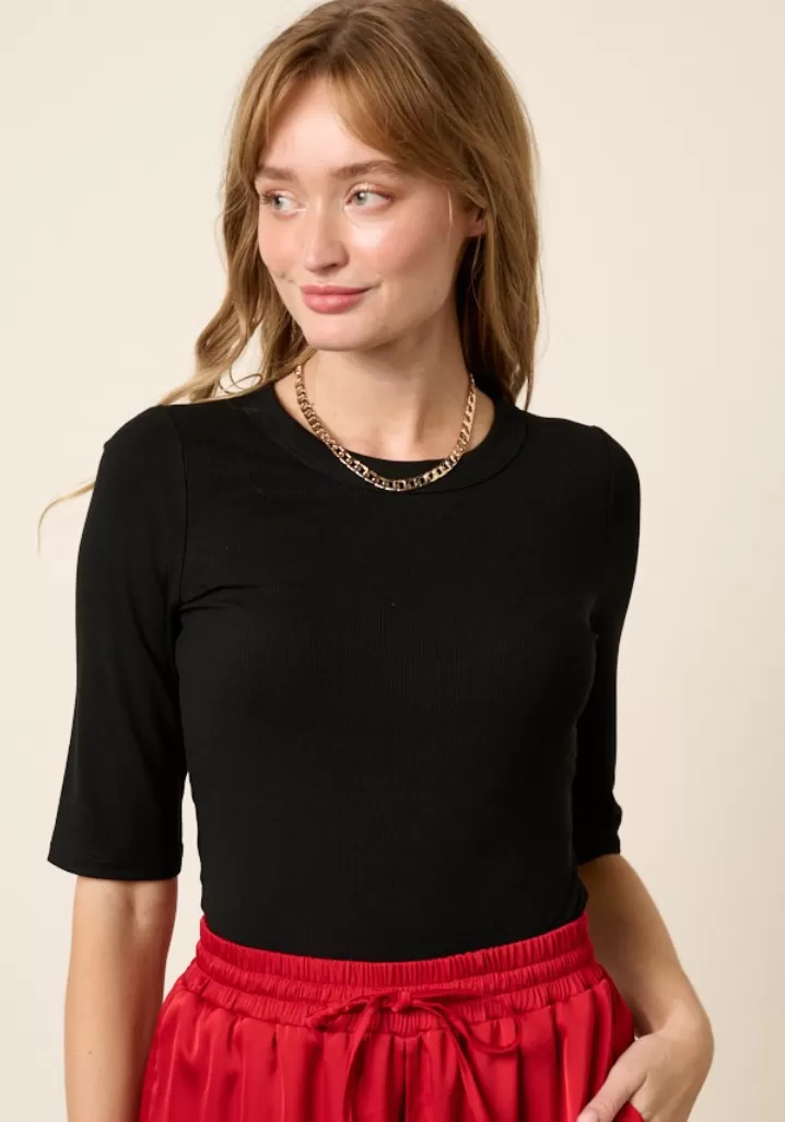 David Ribbed Top in Black