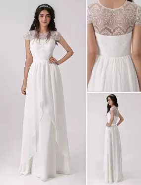 Destination Wedding Dress With Eyelash Lace Bodice