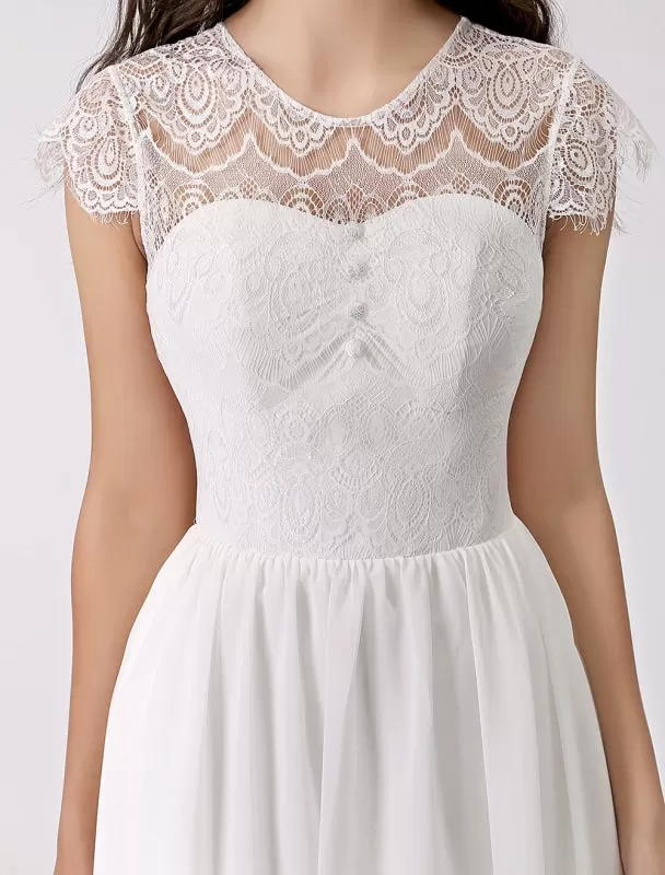 Destination Wedding Dress With Eyelash Lace Bodice