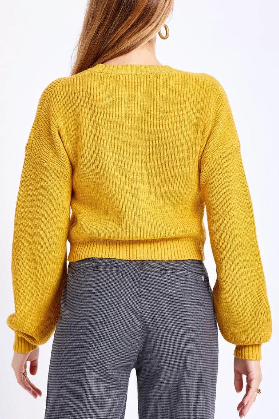 Domino Button Front Lemon Cardigan