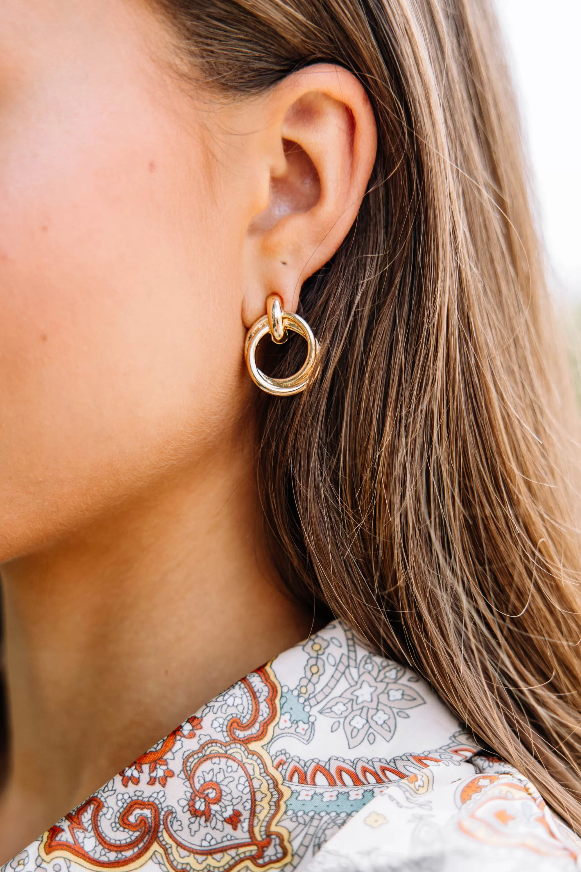 Double Duty Gold Earrings