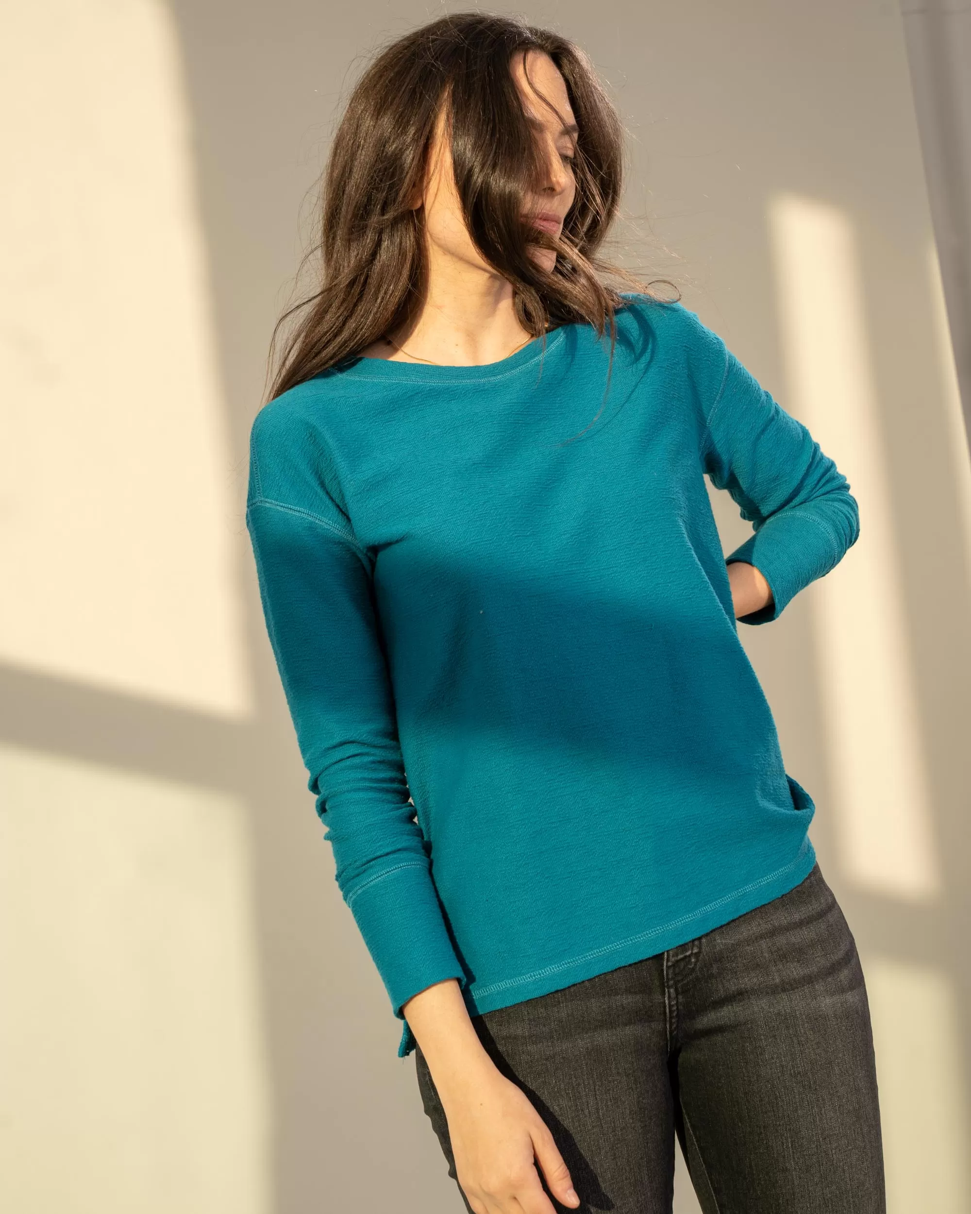 EcoKnit Textured Long-Sleeve Tee