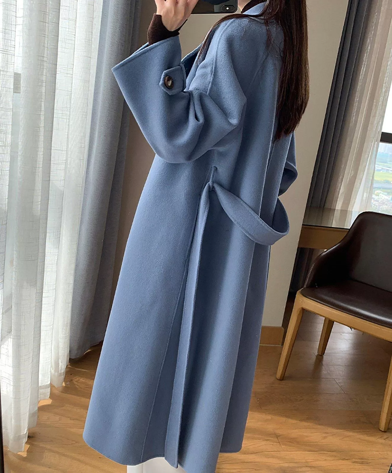 Eleanor Belted Long Wool Coat