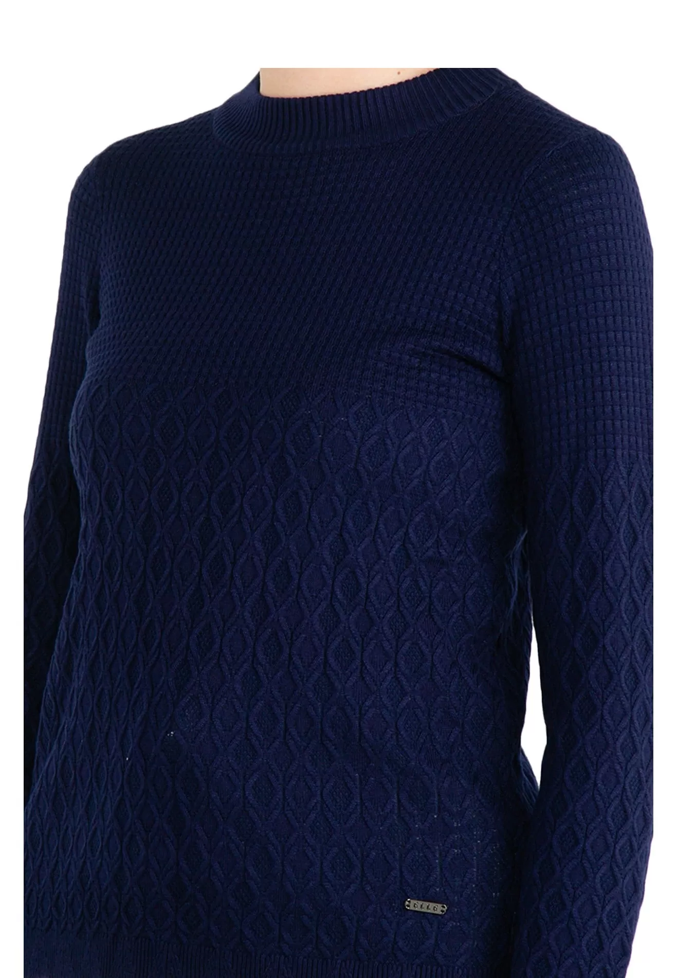 ELLE Apparel High Neck Yarn Knit Top