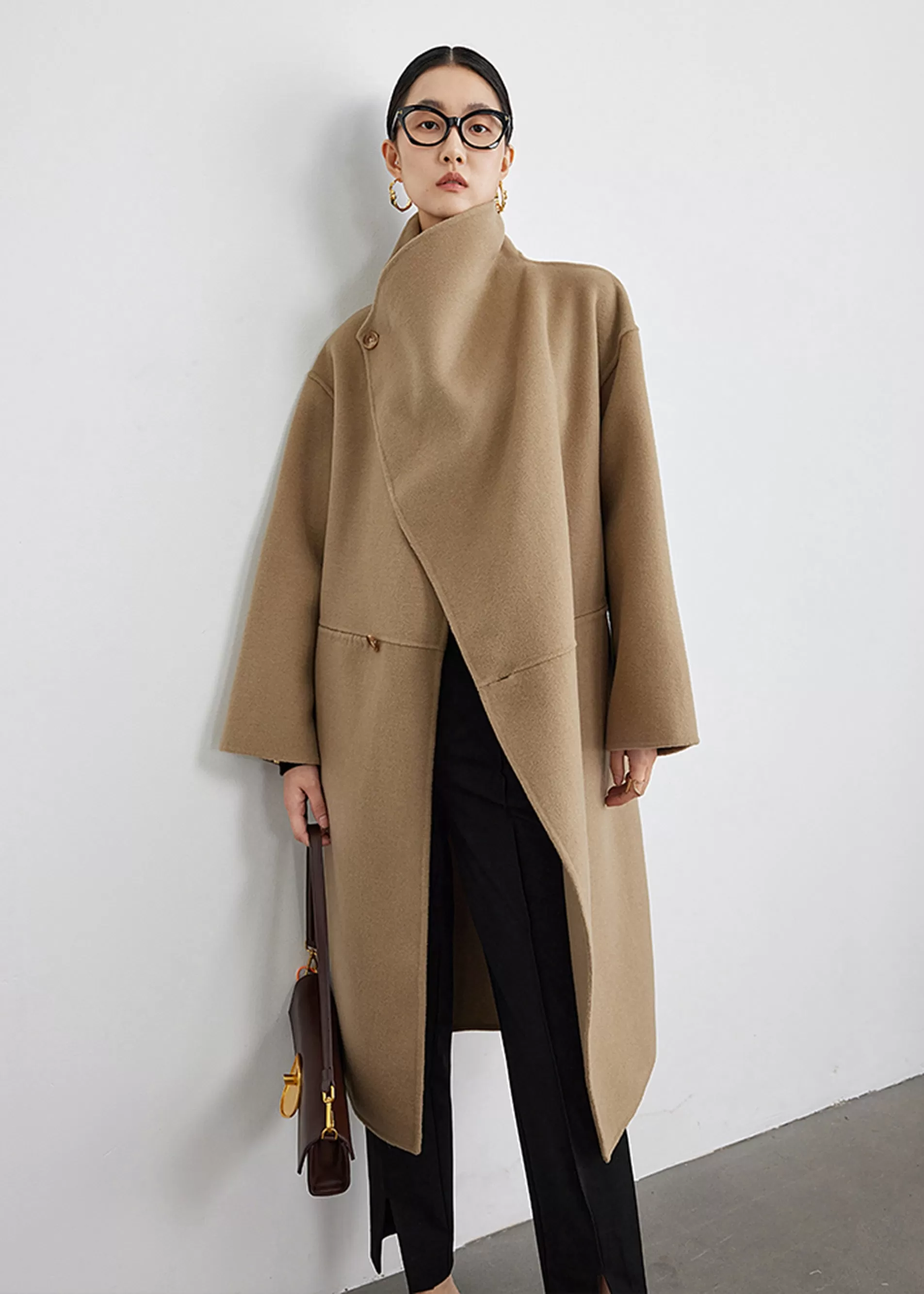 Ellie Wool Blend Spread Collar Coat