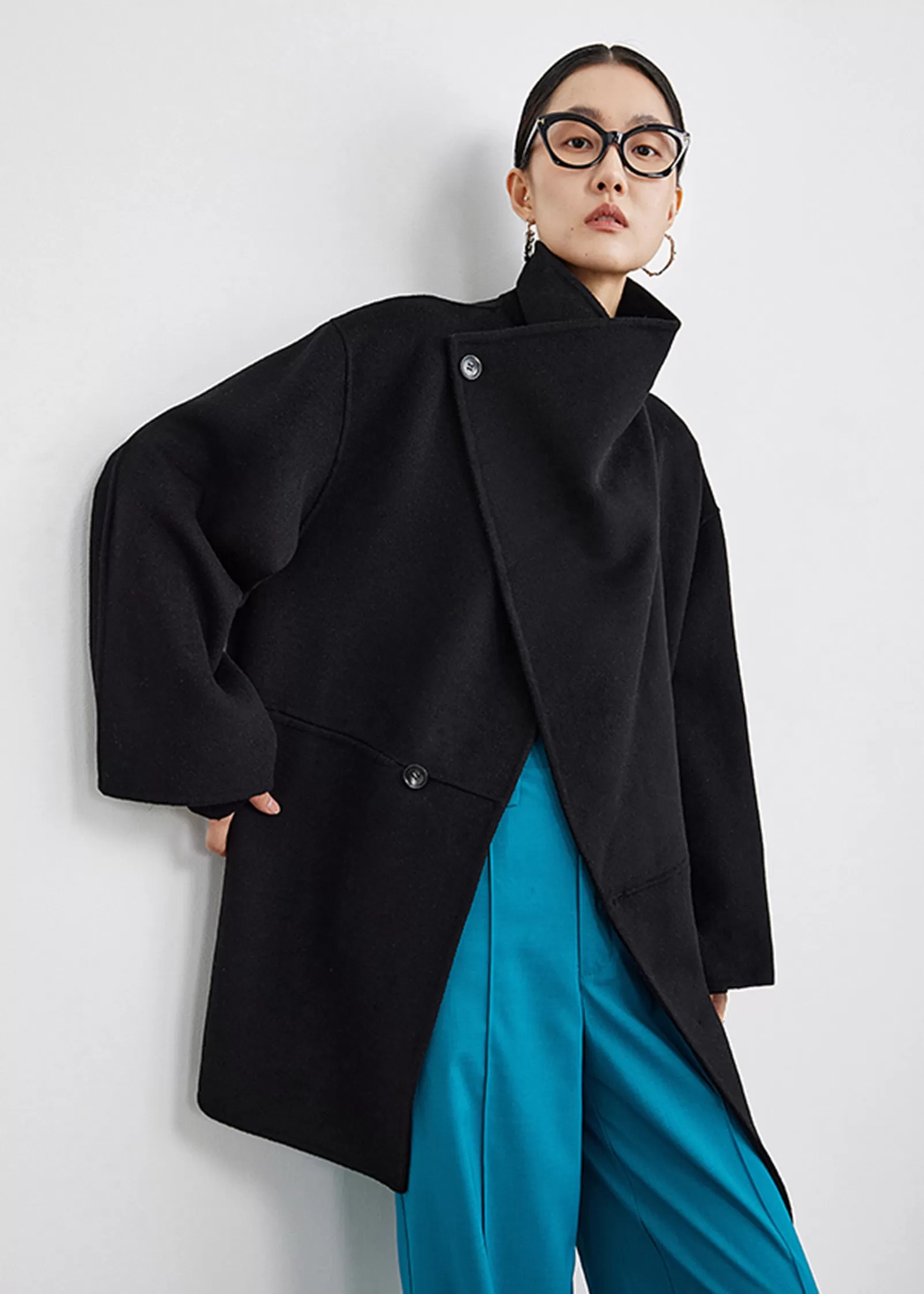 Ellie Wool Blend Spread Collar Coat