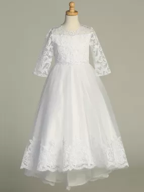 Embroidered First Communion Gown with Sequins