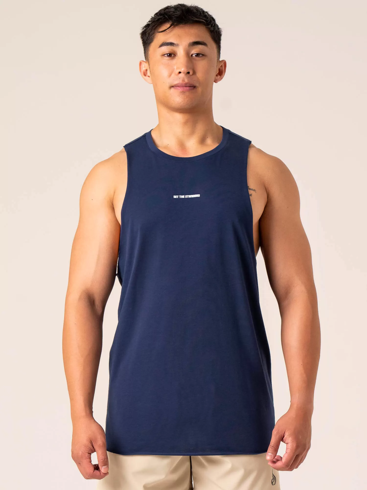 Emerge Drop Armhole Tank - Navy