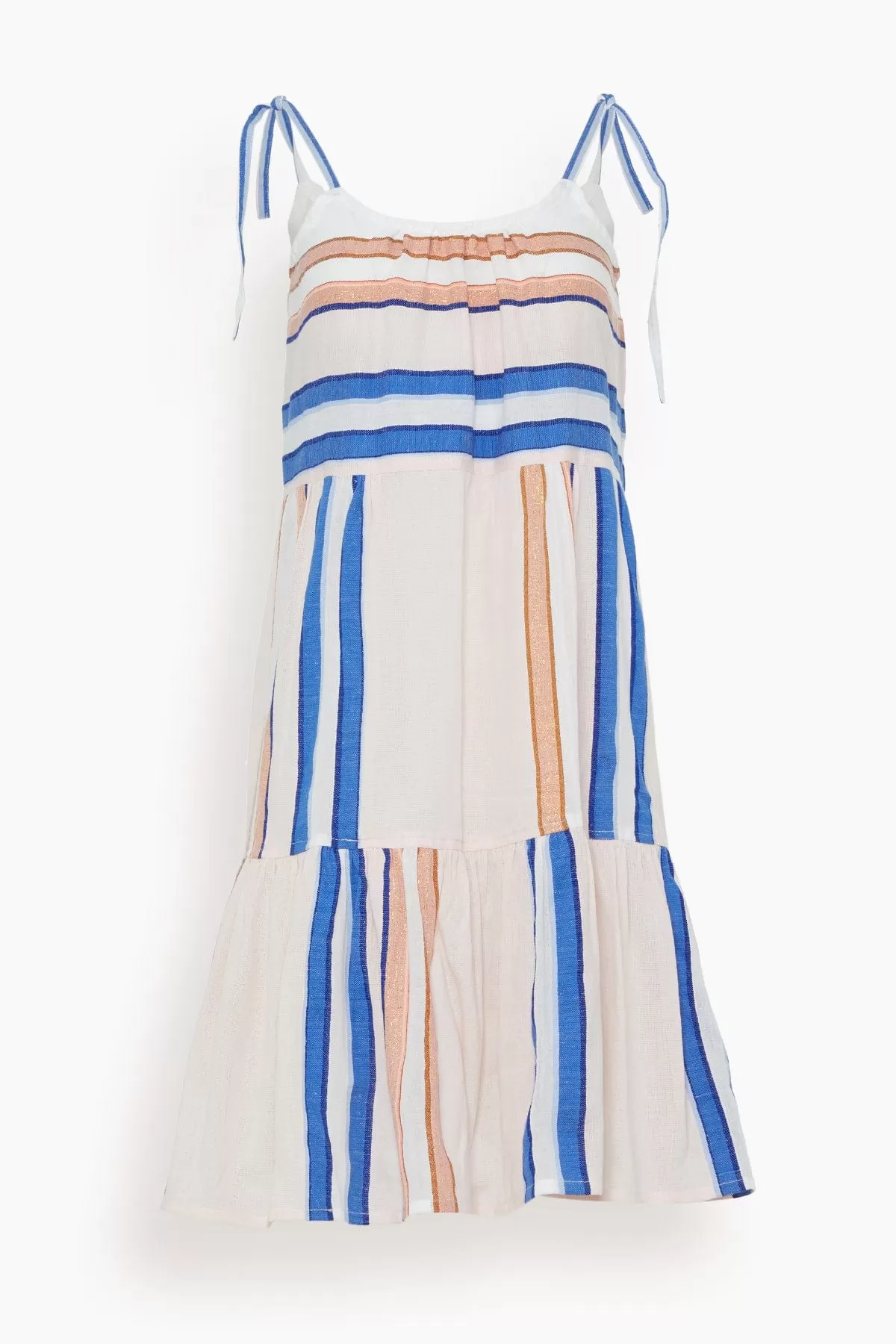 Eskedar Midi Cascade Dress in Stripe Seashell