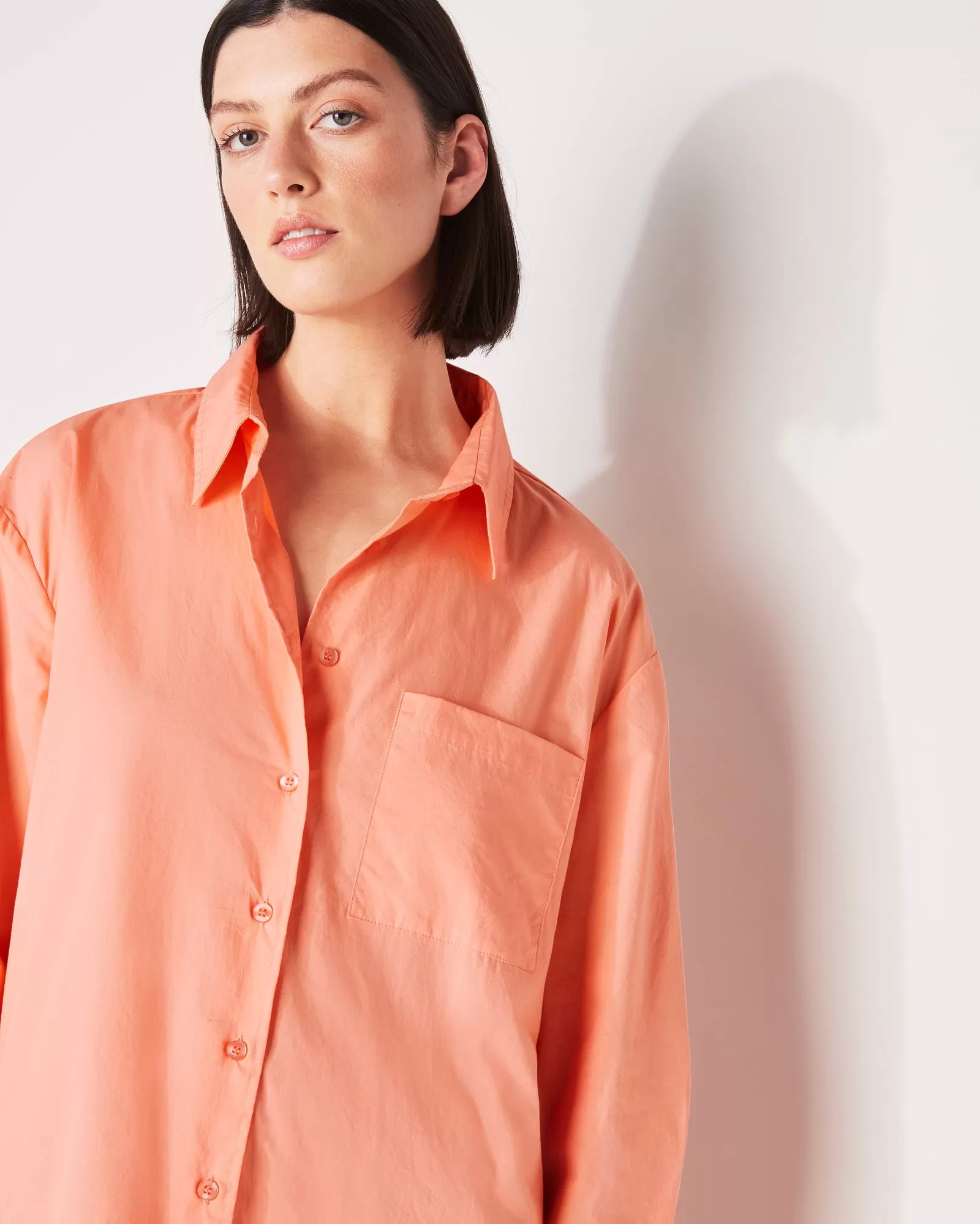 EVERYDAY SHIRT DRESS - PAPAYA PUNCH