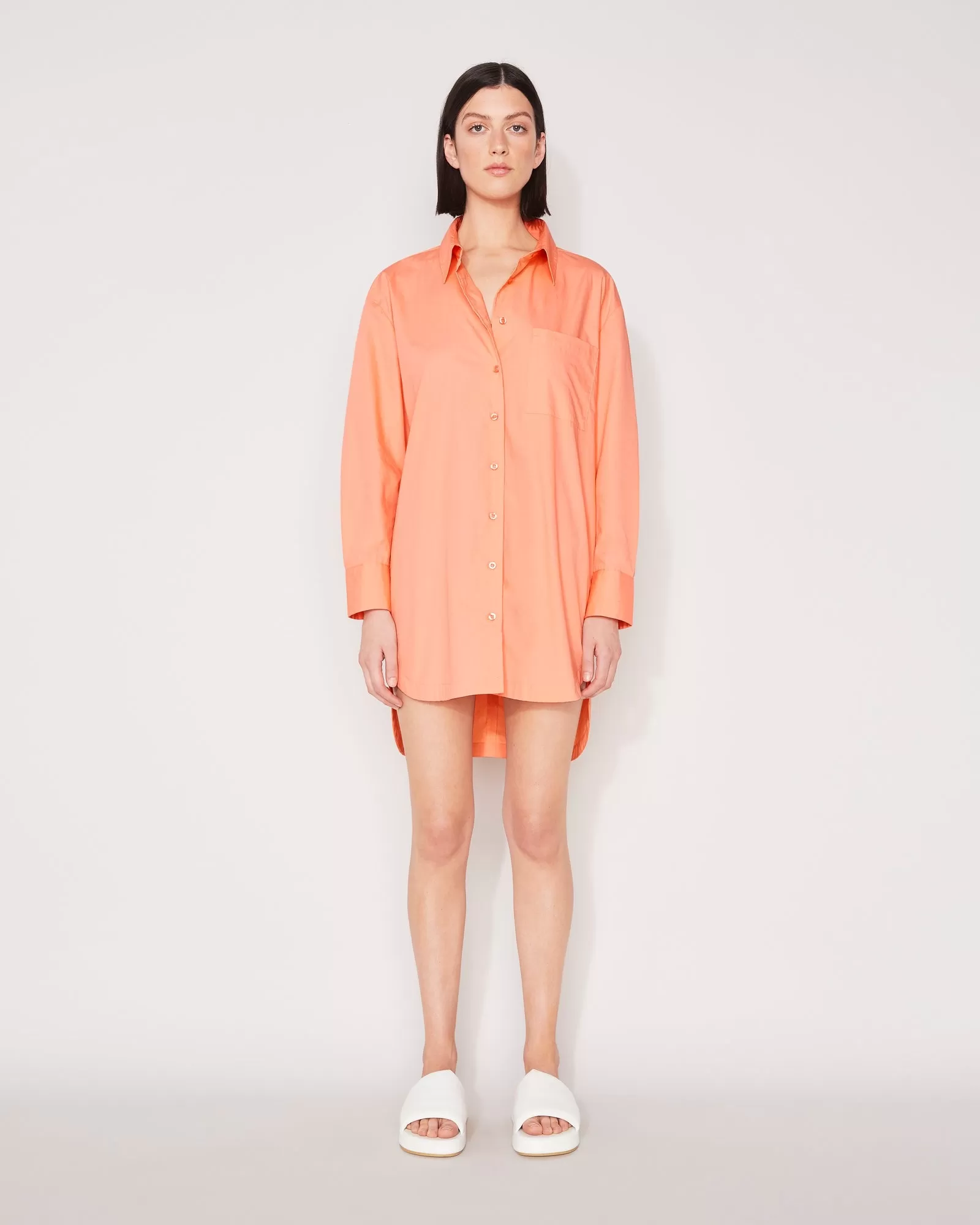 EVERYDAY SHIRT DRESS - PAPAYA PUNCH