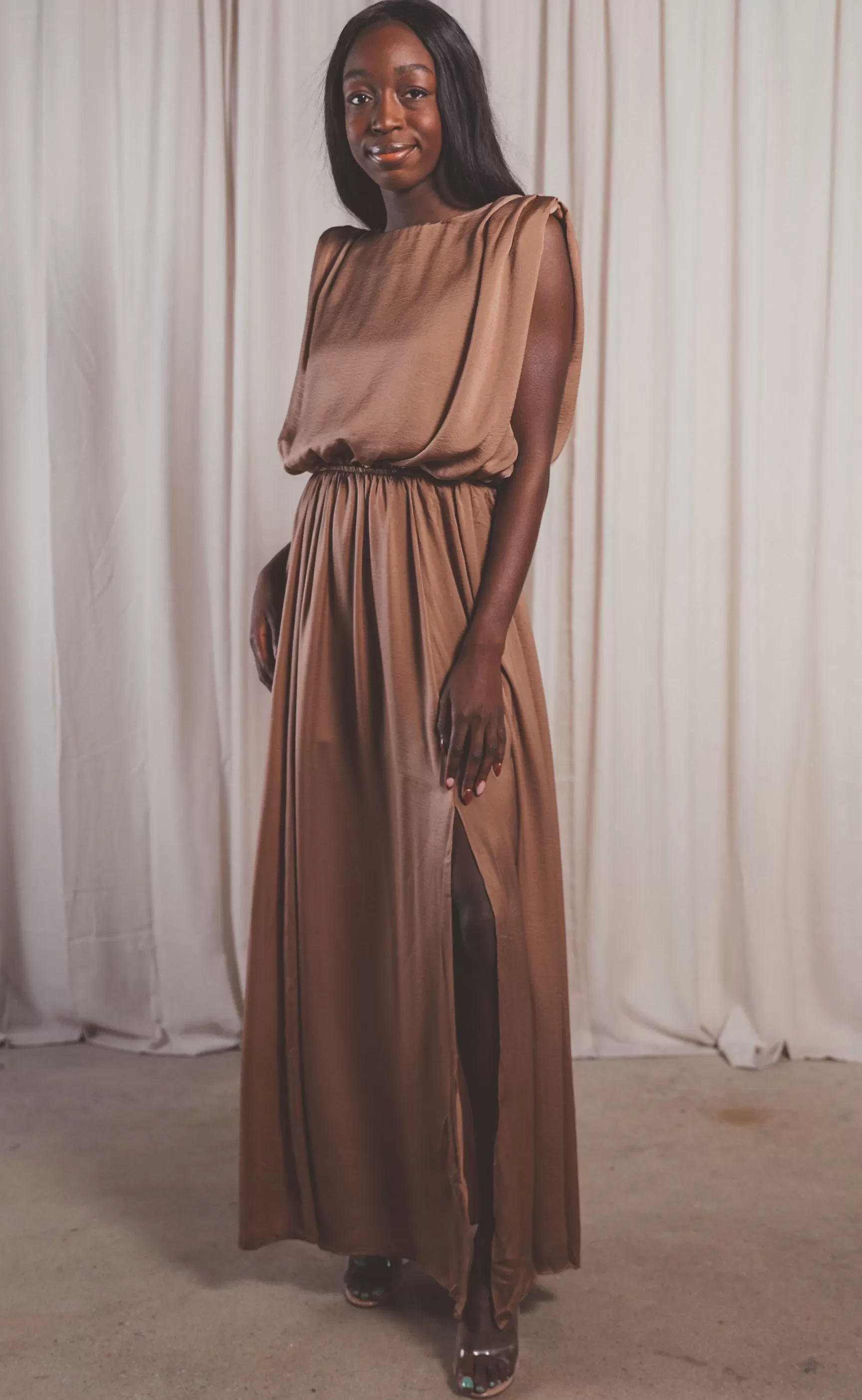 fame and fortune dress - brown