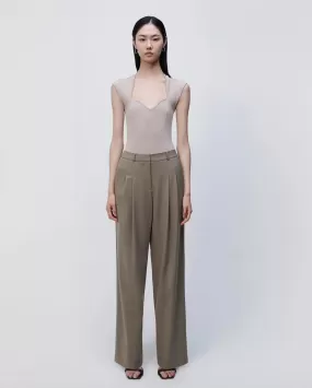 FELICE TWILL PLEATED PANT / WILLOW