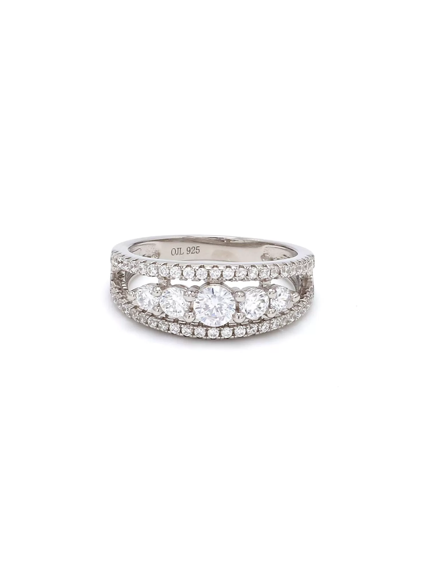 Five Stone American Diamond Band Ring