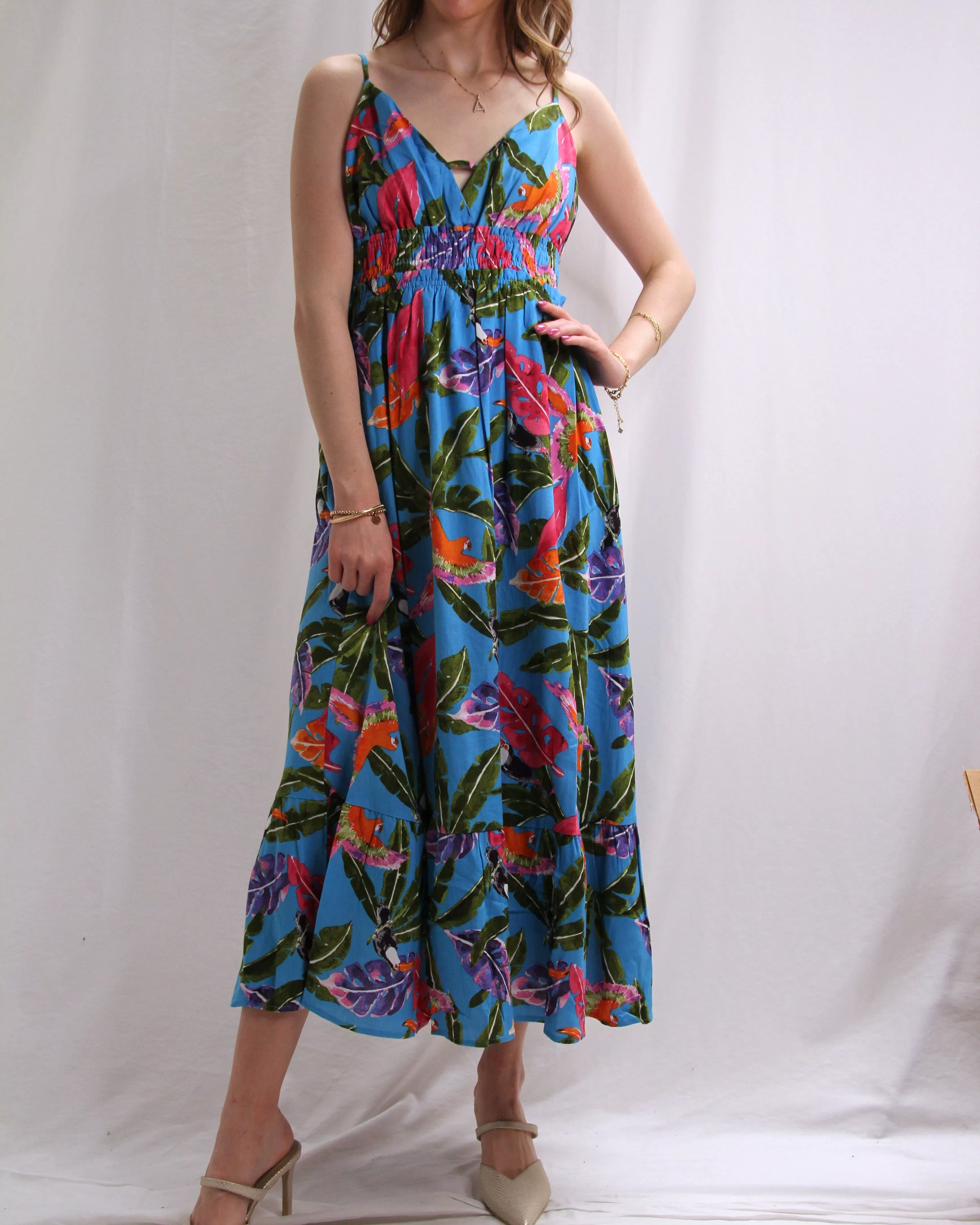 Floral Maxi Dress - Blue Multi