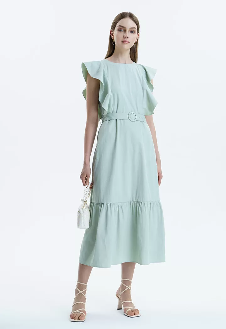 Frilled Armhole Classic Sleeveless Dress