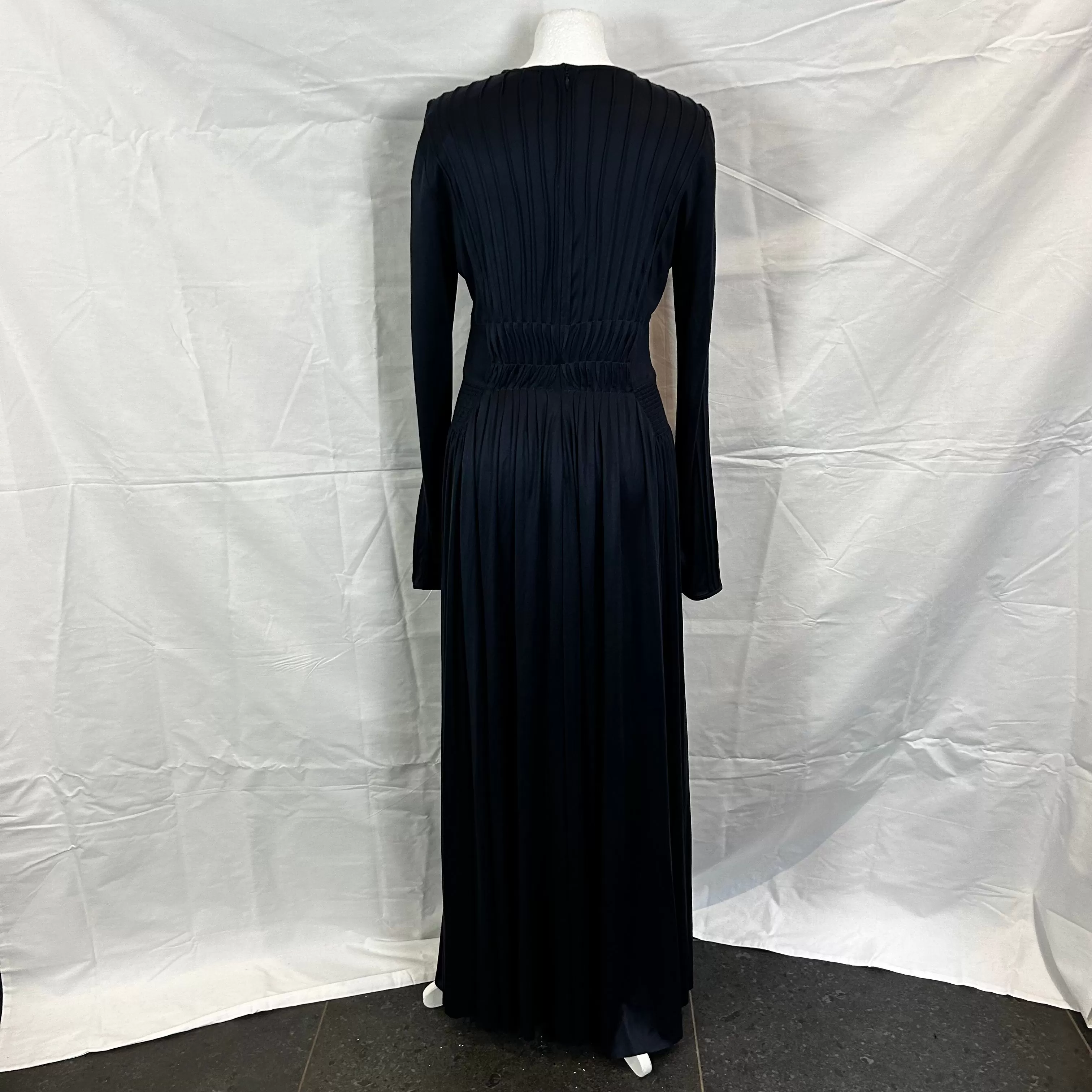 Gabriela Hearst Brand New 4200 Navy Silk Jersey Herminia Maxi Dress L