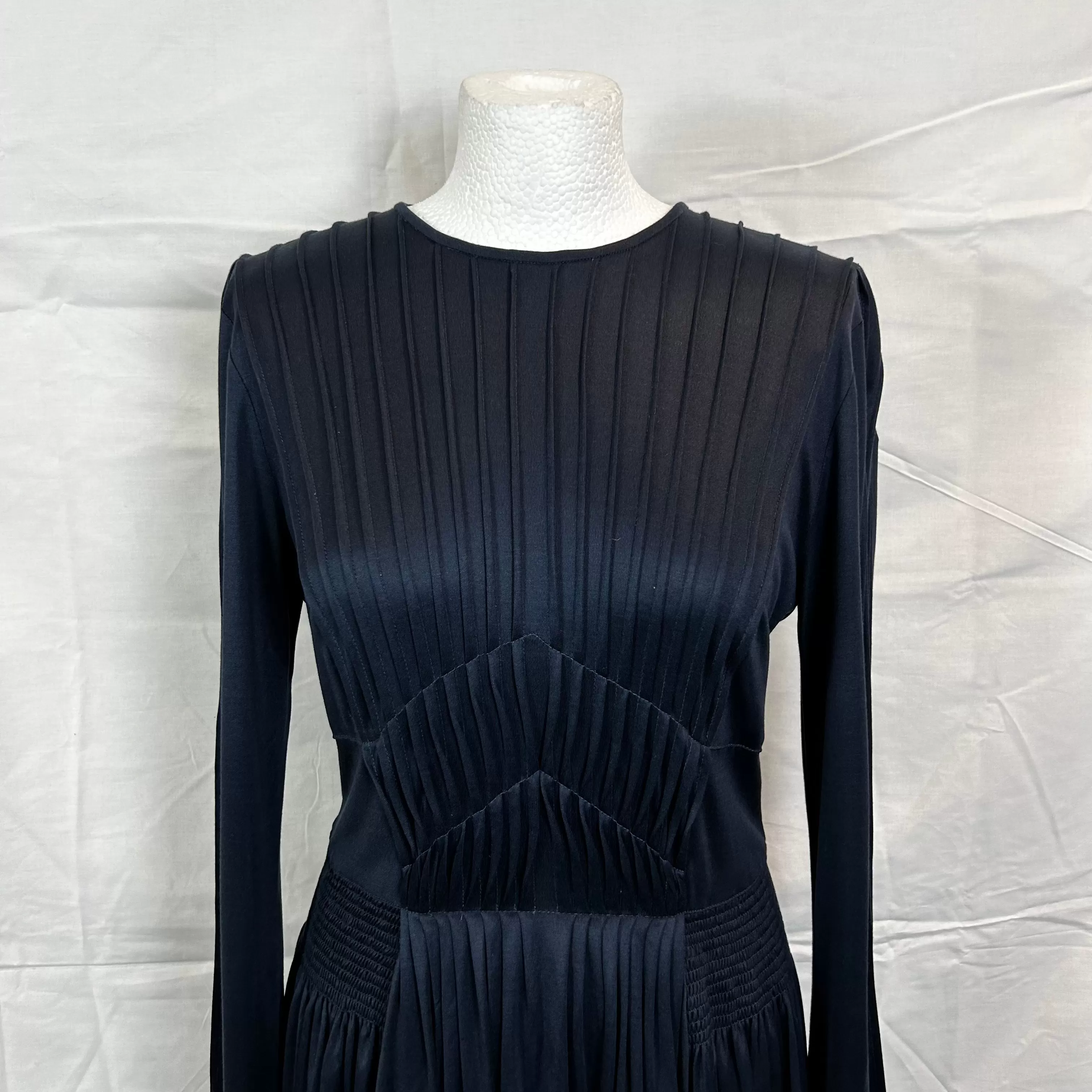 Gabriela Hearst Brand New 4200 Navy Silk Jersey Herminia Maxi Dress L