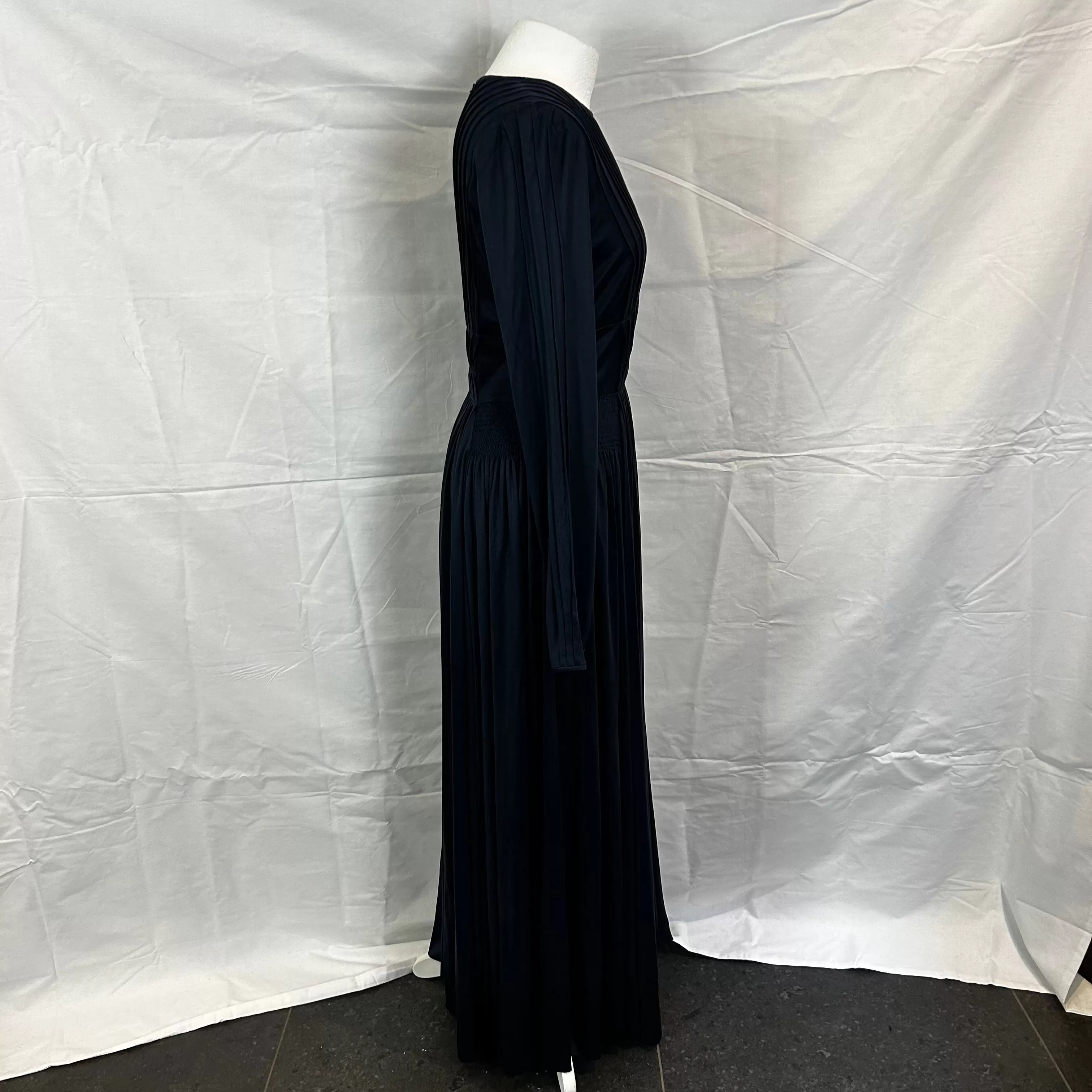 Gabriela Hearst Brand New 4200 Navy Silk Jersey Herminia Maxi Dress L