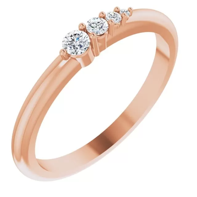 Gabrielle Band - Gradient Diamonds Stacking Wedding Anniversary Ring