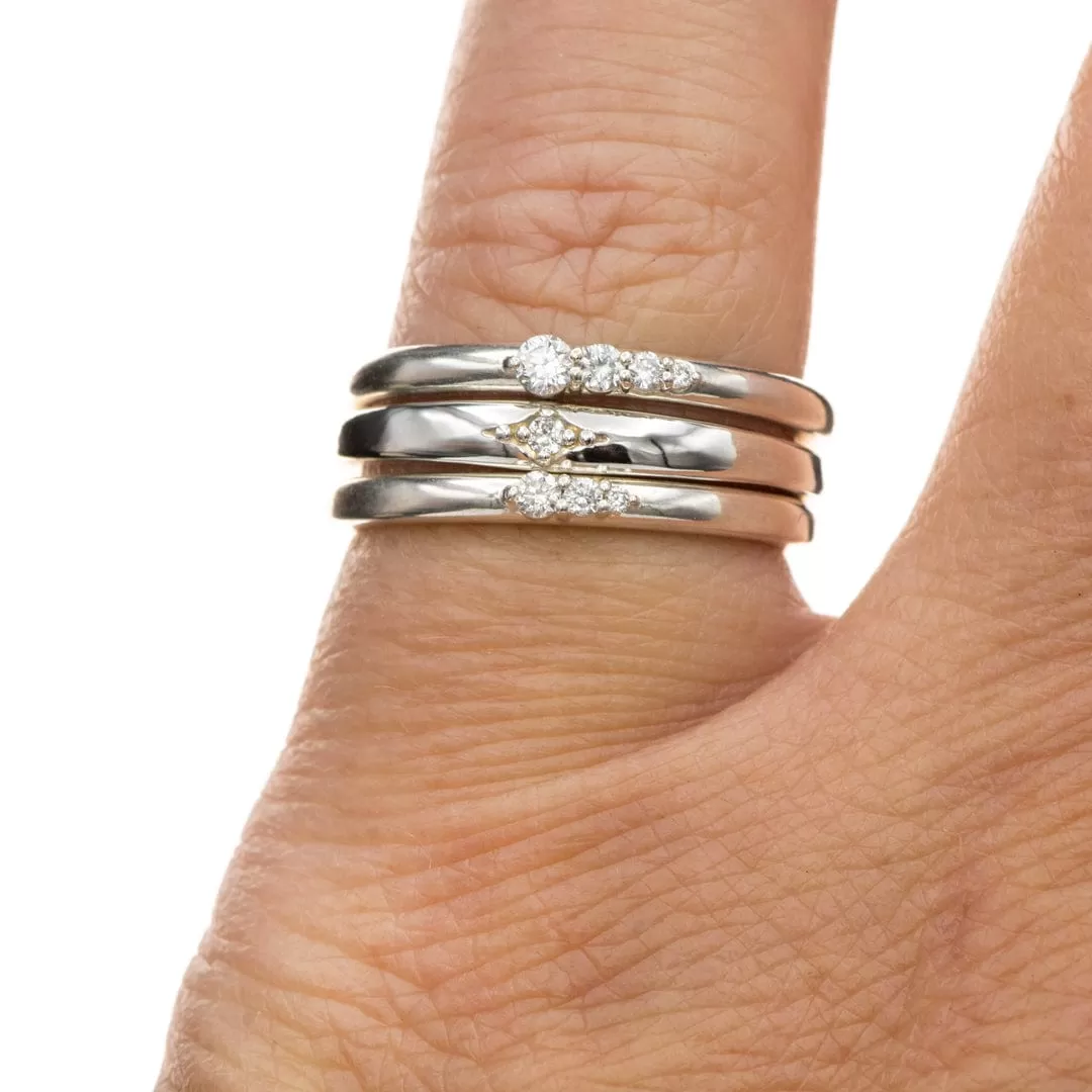 Gabrielle Band - Gradient Diamonds Stacking Wedding Anniversary Ring