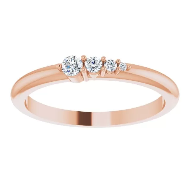 Gabrielle Band - Gradient Diamonds Stacking Wedding Anniversary Ring