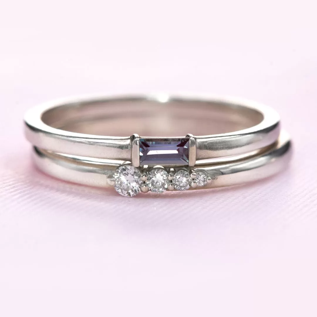 Gabrielle Band - Gradient Diamonds Stacking Wedding Anniversary Ring