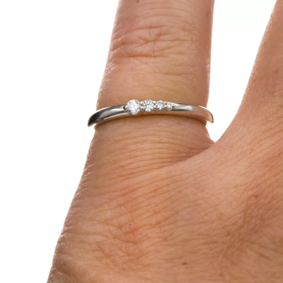 Gabrielle Band - Gradient Diamonds Stacking Wedding Anniversary Ring