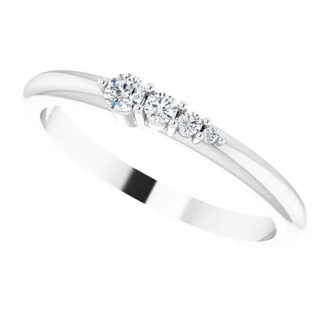 Gabrielle Band - Gradient Diamonds Stacking Wedding Anniversary Ring