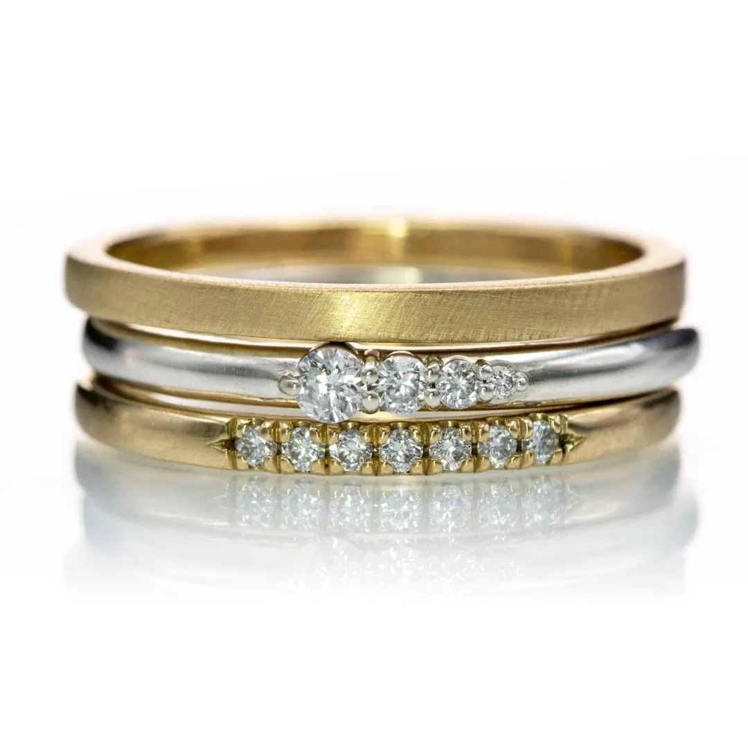 Gabrielle Band - Gradient Diamonds Stacking Wedding Anniversary Ring