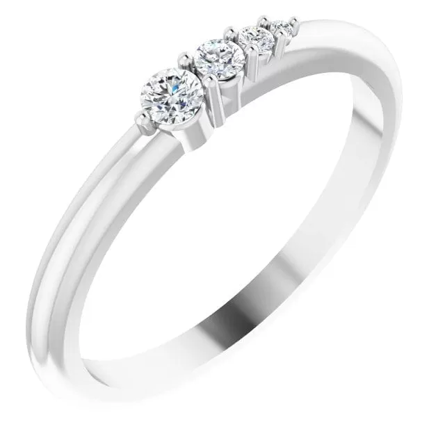 Gabrielle Band - Gradient Diamonds Stacking Wedding Anniversary Ring