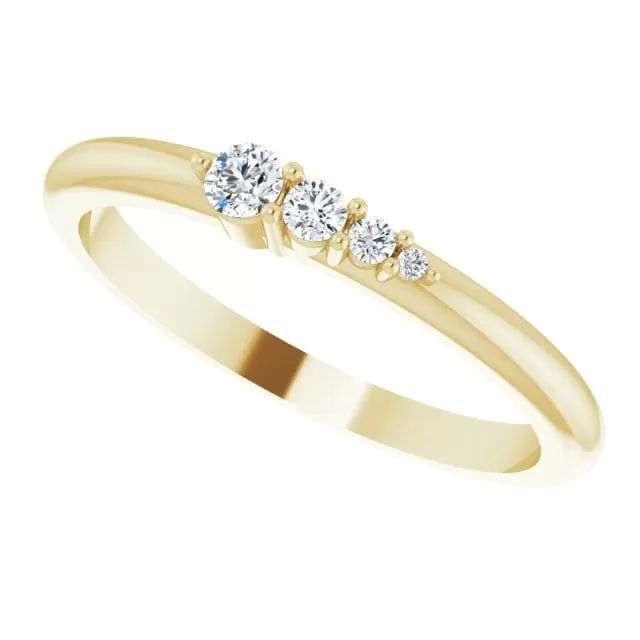 Gabrielle Band - Gradient Diamonds Stacking Wedding Anniversary Ring