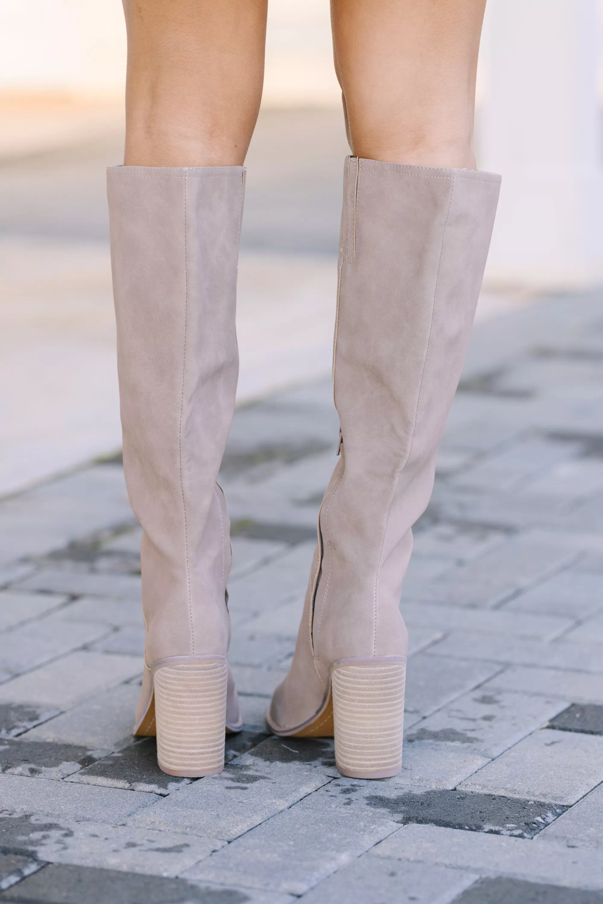 Get In Line Taupe Boots